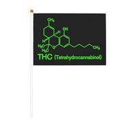 Drapeau à main double face Molécule THC 5,5 x 8,2 pouces