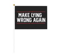 Drapeau à main double face « Rendre le mensonge à nouveau inacceptable » (