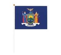 Drapeau à main, drapeau de New York en polyester avec mât en plastique pour événements et décoration