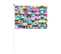 Drapeau à main, drapeaux colorés en polyester avec mât en plastique pour événements et décoration