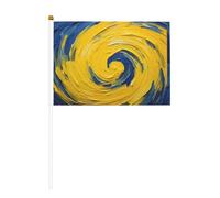 Drapeau à main imprimé double face en spirale Eddy 14 x 20,8 cm, adapté pour encourager les activités d'équipe