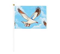 Drapeau à main imprimé double face Mouettes volantes 14 x 20,8 cm, adapté pour les activités d'équipe