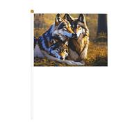 Drapeau à main imprimé loups, léger, idéal pour les événements et la décoration, adapté à une grande variété d'utilisations