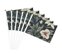 Drapeau à main léger avec imprimé floral botanique pour défilé, décoration d'intérieur, événements, utilisation polyvalente