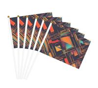Drapeau à main léger avec motif géométrique abstrait - Décoration d'intérieur - Utilisation polyvalente