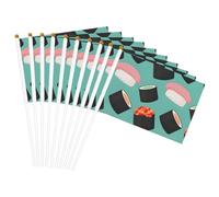 Drapeau à main léger imprimé avec motif de nourriture sushi pour décoration intérieure ou extérieure