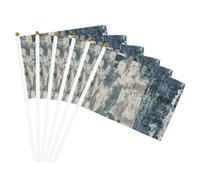 Drapeau à main léger imprimé bleu abstrait double face pour fête, défilé, décoration d'intérieur, célébrations