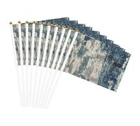 Drapeau à main léger imprimé bleu abstrait double face pour fête, défilé, décoration d'intérieur, célébrations