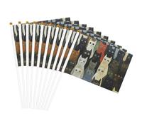 Drapeau à main léger imprimé chat pour fêtes, événements, défilés, activités sportives, assemblage facile