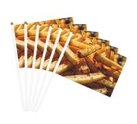 Drapeau à main léger imprimé Fast Food double face pour fête, défilé, décoration d'intérieur, célébrations