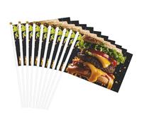 Drapeau à main léger imprimé Fast Food double face pour fête, défilé, décoration d'intérieur, célébrations