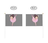 Drapeau à main léger imprimé petite ballerine danseuse pour festival, décoration intérieure ou extérieure, défilé, fête, événements