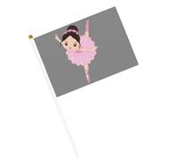 Drapeau à main léger imprimé petite ballerine danseuse pour festival, décoration intérieure ou extérieure, défilé, fête, événements