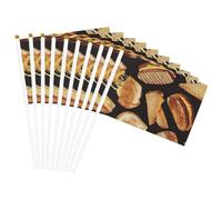 Drapeau à main léger imprimé sandwich au fromage pour fêtes, événements, défilés, activités sportives, assemblage facile