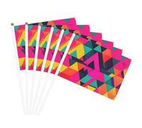 Drapeau à main léger imprimé triangle coloré pour fêtes, événements, défilés, activités sportives, assemblage facile