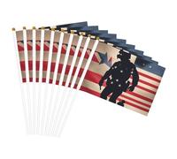 Drapeau à main léger pour défilé de soldats militaires américains - Décoration d'intérieur - Utilisation polyvalente