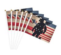 Drapeau à main léger pour défilé de soldats militaires américains - Décoration d'intérieur - Utilisation polyvalente