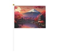 Drapeau à main polyvalent avec impression paysage du mont Fuji du Japon