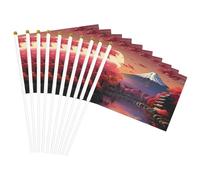 Drapeau à main polyvalent avec impression paysage du mont Fuji du Japon