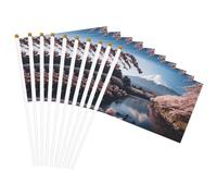 Drapeau à main polyvalent avec impression paysage du mont Fuji du Japon