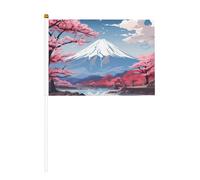 Drapeau à main polyvalent avec impression paysage du mont Fuji du Japon
