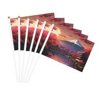 Drapeau à main polyvalent avec impression paysage du mont Fuji du Japon
