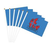 Drapeau à main polyvalent avec imprimé carte du Danemark - Pour fêtes, défilés, décorations de vacances