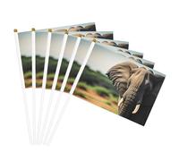 Drapeau à main polyvalent avec imprimé éléphant africain pour fêtes, défilés, décorations de vacances