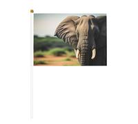 Drapeau à main polyvalent avec imprimé éléphant africain pour fêtes, défilés, décorations de vacances