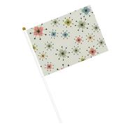 Drapeau à main polyvalent avec motif géométrique abstrait - Pour mariage, anniversaire, vacances, sport, défilé
