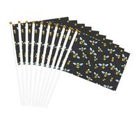 Drapeau à main polyvalent imprimé abeille volante pour fêtes, défilés, décorations de vacances