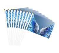 Drapeau à main polyvalent imprimé ailes d'ange pour mariage, anniversaire, vacances, sport, défilé