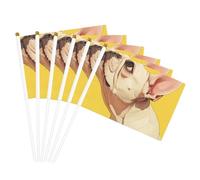 Drapeau à main polyvalent imprimé bouledogue français pour mariage, anniversaire, vacances, décoration sportive, défilé