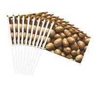 Drapeau à main polyvalent imprimé pommes de terre - Pour fêtes, défilés, décorations de vacances