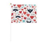 Drapeau à main polyvalent pour fête des pères avec inscription « Love Dad »