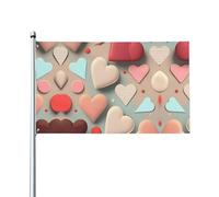 Drapeau à motif d'amour. Imprimé sur un seul côté, 0,9 x 1,5 m, léger et fluide, adapté pour une utilisation en intérieur et en extérieur.