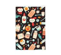 Drapeau à motif de médecine de dessin animé 61 x 91 cm double face avec œillets en laiton pour décoration de cour, porche, pelouse