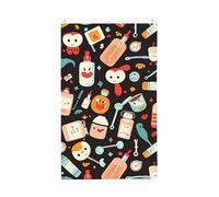 Drapeau à motif de médecine de dessin animé - 9,1 x 1,5 m - Double face - Avec œillets en laiton - Bannière de décoration saisonnière - Fond photo pour cour, porche, pelouse