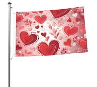 Drapeau à motif de Saint-Valentin 61 x 91 cm - Impression double face - Drapeau de jardin pour l'extérieur - Bannière cadeau avec œillets - Toile de fond pour photo pour décoration intérieure et
