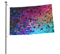 Drapeau à paillettes à paillettes 61 x 91 cm avec impression double face pour extérieur, vacances, bannière cadeau avec œillets, toile de fond pour photo pour décoration intérieure et extérieure