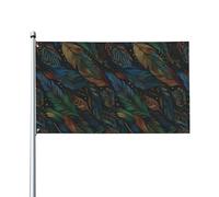 Drapeau à plumes mystiques, décoration extérieure pour jardin ou cour, 90 x 150 cm