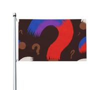 Drapeau à points d'interrogation 152 cm x 91 cm avec œillets, drapeau de jardin en polyester double face