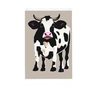 Drapeau à pois noirs de vache 61 x 91 cm double face qui ne se décolore pas, drapeau de bienvenue avec bannière extérieure en laiton pour décoration de cour, porche, pelouse