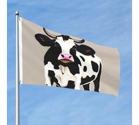 Drapeau à pois noirs de vache 61 x 91 cm double face qui ne se décolore pas, drapeau de bienvenue avec bannière extérieure en laiton pour décoration de cour, porche, pelouse
