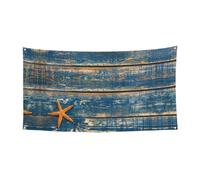 Drapeau à suspendre avec œillets métalliques Motif étoile de mer 180 x 90 cm