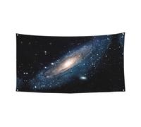 Drapeau à suspendre avec œillets métalliques Motif univers galaxie et étoiles 180 x 90 cm