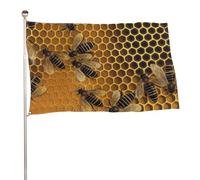 Drapeau abeilles sur la ruche 61 x 88,9 cm pour extérieur, double face, drapeaux de bienvenue, bannière de décoration pour cour, porche, pelouse