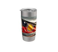 Drapeau aborigène Australie Drapeau australien Aborigine Soleil Gobelet isotherme en acier inoxydable double paroi