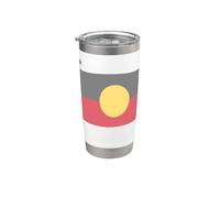 Drapeau aborigène Australie Drapeau australien Aborigine Soleil Gobelet isotherme en acier inoxydable double paroi