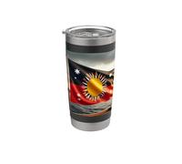 Drapeau aborigène Australie Drapeau australien Aborigine Soleil Gobelet isotherme en acier inoxydable double paroi